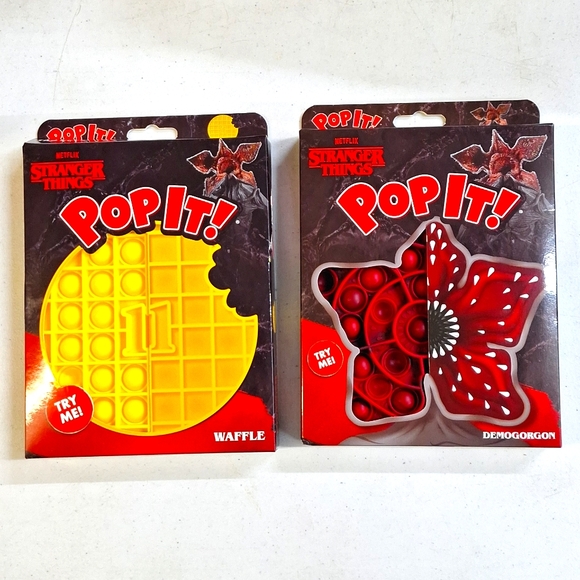 NEW! Set of 2 Stranger Things Netflix Pop It - Waffle & Demogorgon - Picture 1 of 8